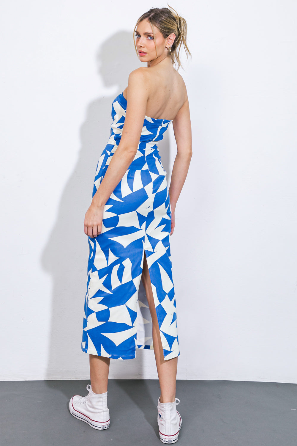 PICKING PETALS WOVEN MIDI DRESS Flying Tomato